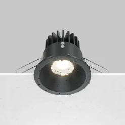 Maytoni Zoom LED-indbygningslampe 930 IP65 rund triac, sort