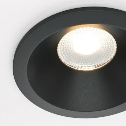 Maytoni Zoom LED-indbygningslampe 930 IP65 rund triac, sort