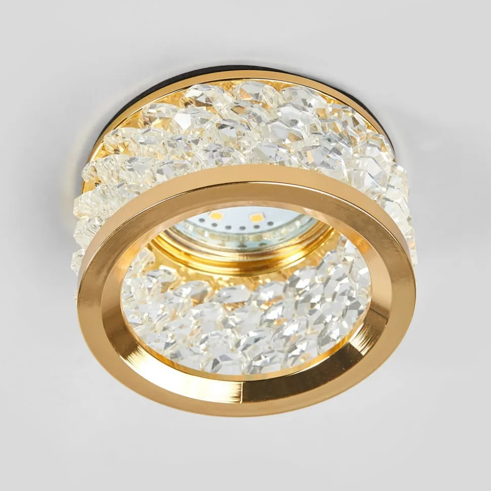 Med krystalpynt - indbygningslampe Iwen, guld