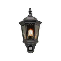 Medstead udendørs væglampe, sensor, sort