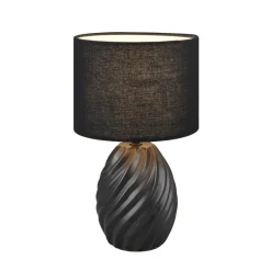 Melva bordlampe, mat sort, Ø 18 cm, keramik, E14