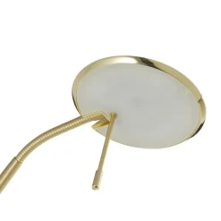Messingfarvet LED-gulvlampe Zenith med lysdæmper
