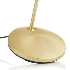 Messingfarvet LED-gulvlampe Zenith med lysdæmper