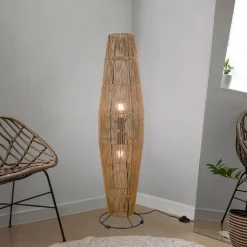 Miki gulvlampe, brun, højde 103 cm, papir
