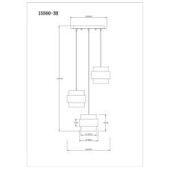 Milley hængelampe, Ø 45 cm, messingfarvet, 3 lyskilder, metal