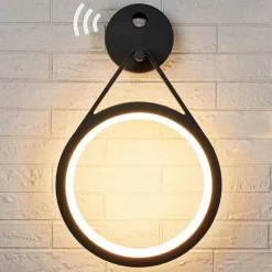 Mirco udendørs LED-væglampe med sensor, ringformet