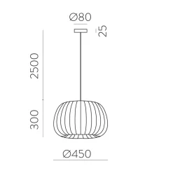 Mirta pendel, skærm af akrylstivere, grå, Ø 45 cm