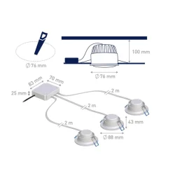 Müller Licht tint indbygningslampe, spot, 3'er sæt