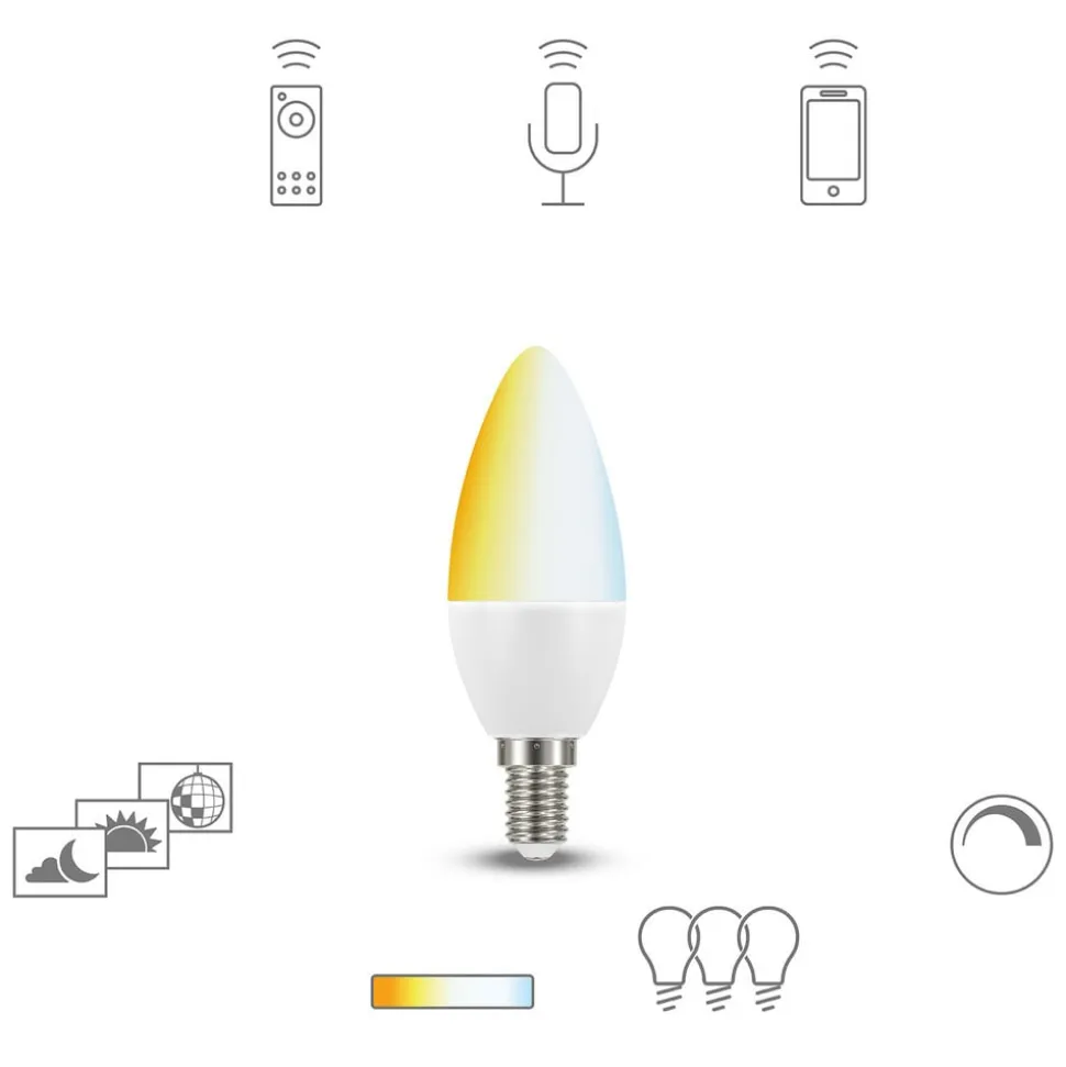 Müller Licht tint white LED-kertepære E14 5,8W