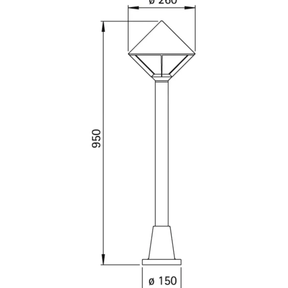Moderne gadebelysning 177 i hvid