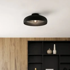 Mogano loftlampe, Ø 40 cm, sort, stål