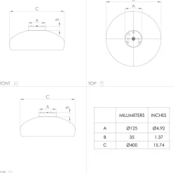 Mogano loftlampe, Ø 40 cm, sort, stål