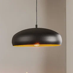 Mogano-pendel med metalskærm, sort