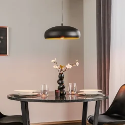 Mogano-pendel med metalskærm, sort