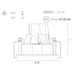 Molto Luce Dark Night indbygning 4.000 K hvid
