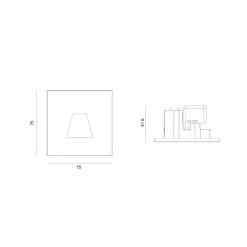 Molto Luce LED indbygningslampe Wall 68R RD, aluminium, sort, CCT