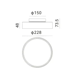 Molto Luce udendørs loftlampe Nona, Ø 22,8 cm, antracit