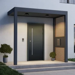 Molto Luce udendørs loftlampe Nona, Ø 18,2 cm, antracit