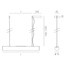 Molto Luce Valo PDI pendel 840 DALI 170,6cm