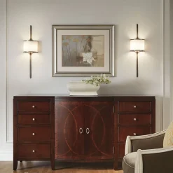 Mona LED-væglampe, IP44, højde 55,9 cm, fortinnet