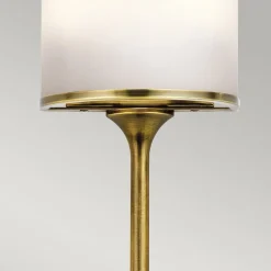 Mona LED-væglampe IP44 højde 55,9cm natur messing