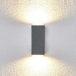 Mørkegrå udendørsvæglampe Jovan, 2 lyskilder