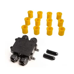 Multi-4x-fordeler, 4-delt til 2-4 kabler