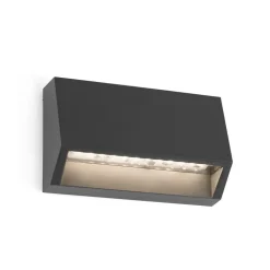 Must udendørs LED-væglampe, kantet, bredde 9,6 cm