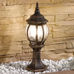 Nadesha sokkellampe, børstet guld