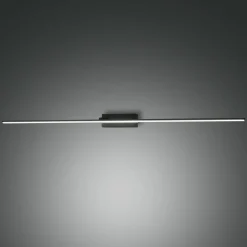 Nala LED-spejllampe, sort, bredde 110 cm, metal