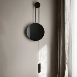 New Works spejl Rise and Shine, sort, Ø 45 cm, glas