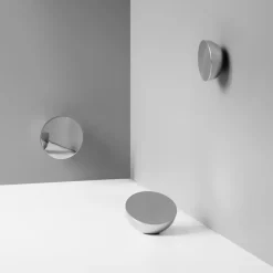 New Works Væg spejl Aura Large, Ø 13 cm, stål