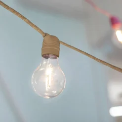 Newgarden Allegra LED-solcellelyskæde, jutekabel