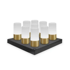 Newgarden LED-bordlampe Maia messingfarvet IP54 RGBW