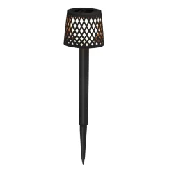 Newgarden LED-solcellelampe Gretita, sort, jordspyd, 4 stk