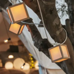 Newgarden LED-solcellelyskæde Vega, bambus, IP44