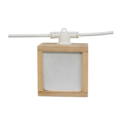 Newgarden LED-solcellelyskæde Vega, bambus, IP44