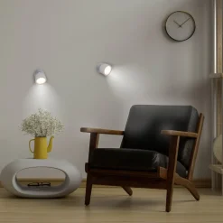 Newgarden LED-væglampe Roll 8, hvid, drejelig