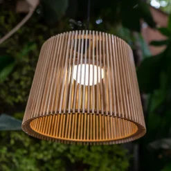 Newgarden Okinawa udendørs LED-hængelampe bambus