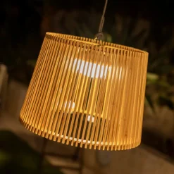 Newgarden Okinawa udendørs LED-hængelampe bambus