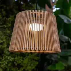 Newgarden Okinawa udendørs LED-hængelampe bambus