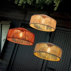 Newgarden pendellampe Calabardina, brun, reb, Ø30cm, IP44