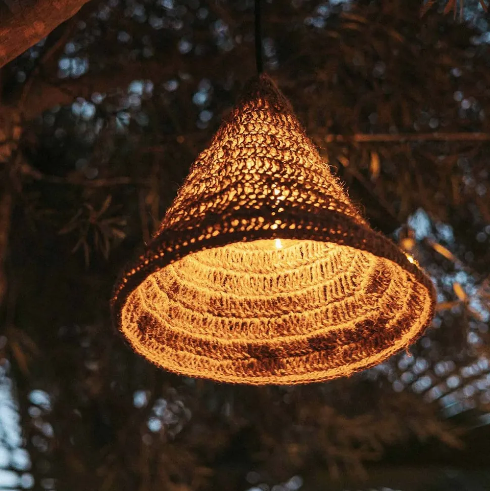 Newgarden pendellampe Maro, natur, tang, Ø 30 cm, IP44