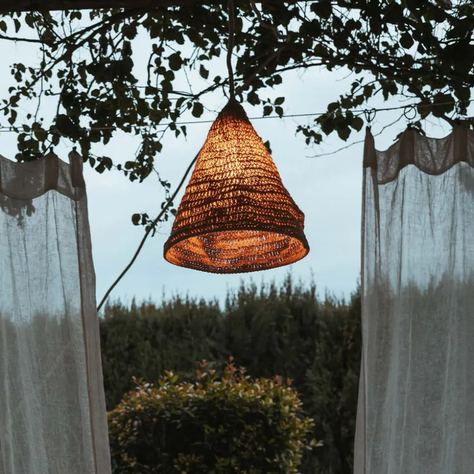 Newgarden pendellampe Maro, natur, tang, Ø 30 cm, IP44