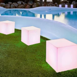 Newgarden solcellelampe Cuby cube, højde 43 cm