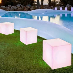 Newgarden solcellelampe Cuby cube, højde 53 cm