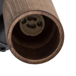 Nise væglampe, 1 lyskilde, sort stål, træ