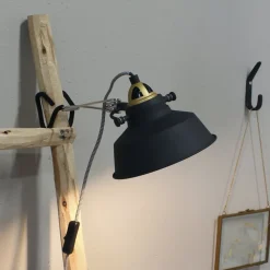 Nové væglampe med stik, sort