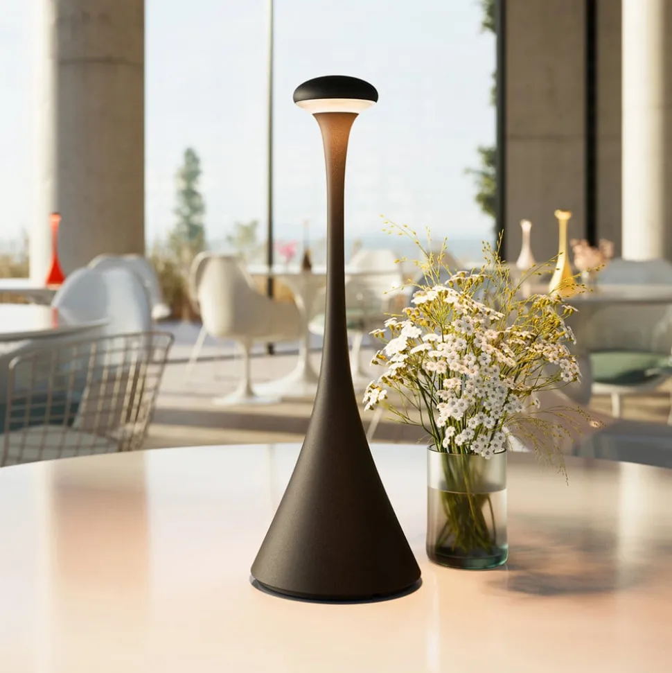 Nudrop LED-bordlampe, batteri, IP54, natsort