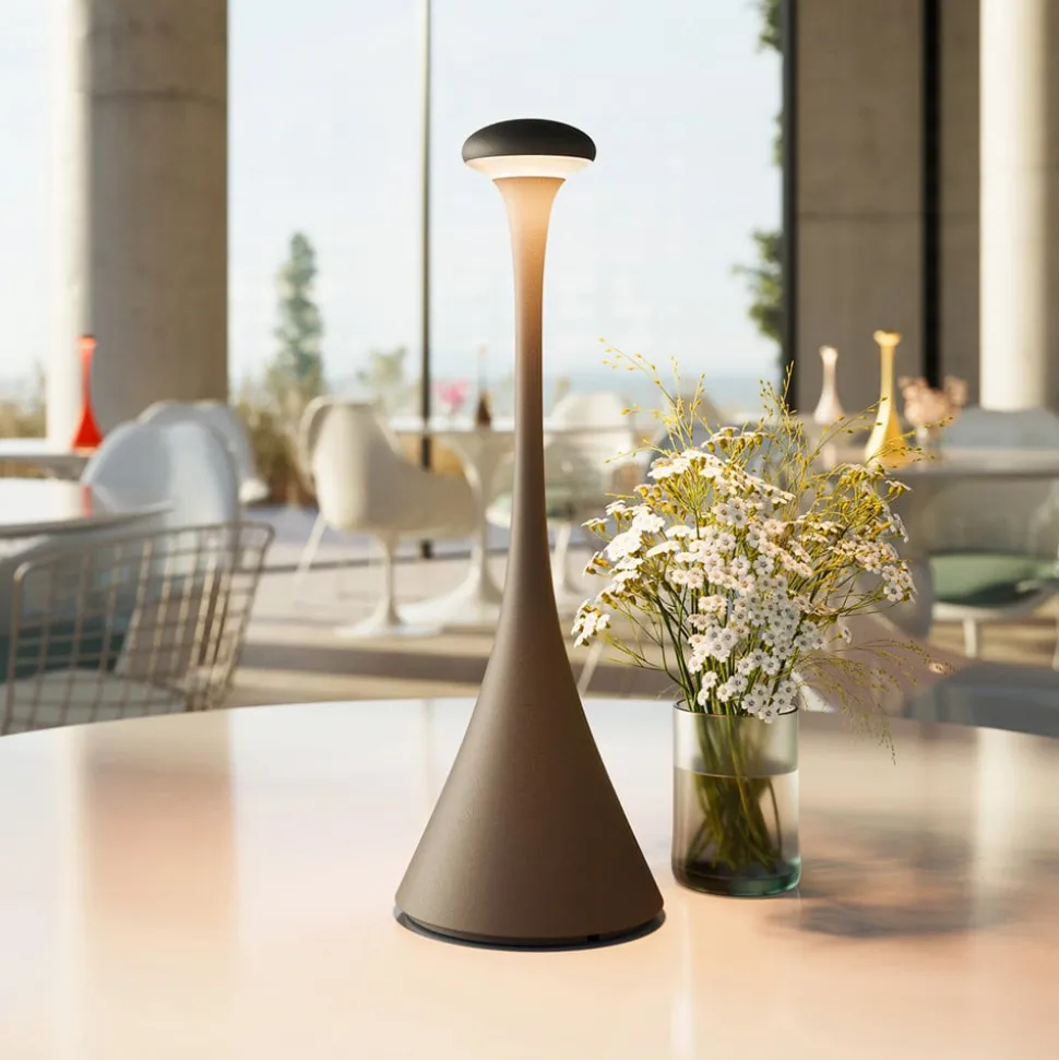 Nudrop LED-bordlampe, batteri, IP54, grafitgrå